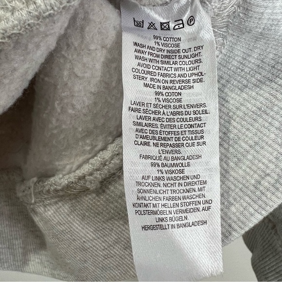 French Connection Heathered Grey Bull Dog Crew Neck Cropped Sweatshirt XS - Picture 7 of 8